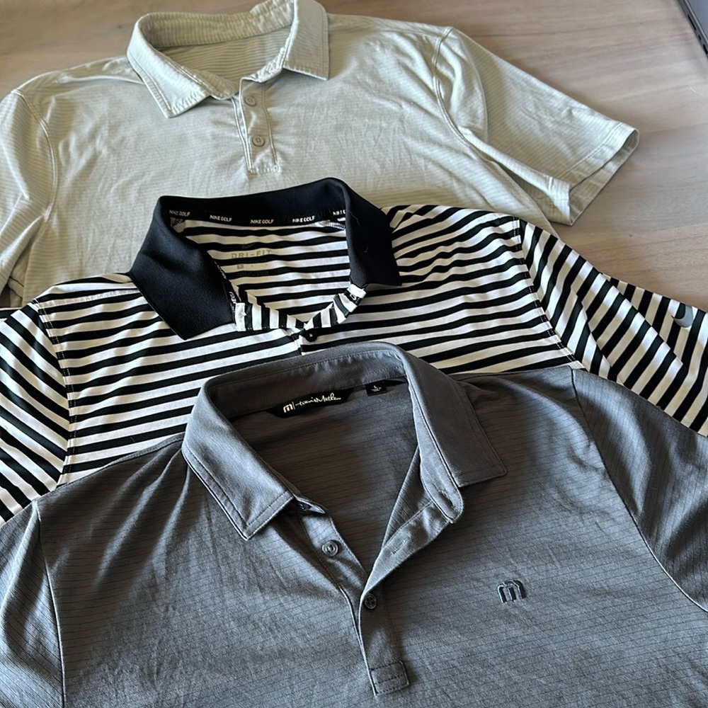 3 x golf Polo Bundle LuLuLemon, Travis, Mathews, Nike Size L